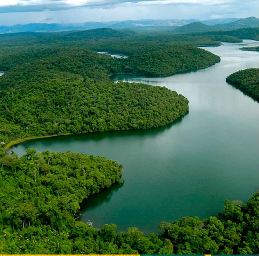 Lagoa cercada pela Mata Atlântica no Parque Estadual do Rio Doce